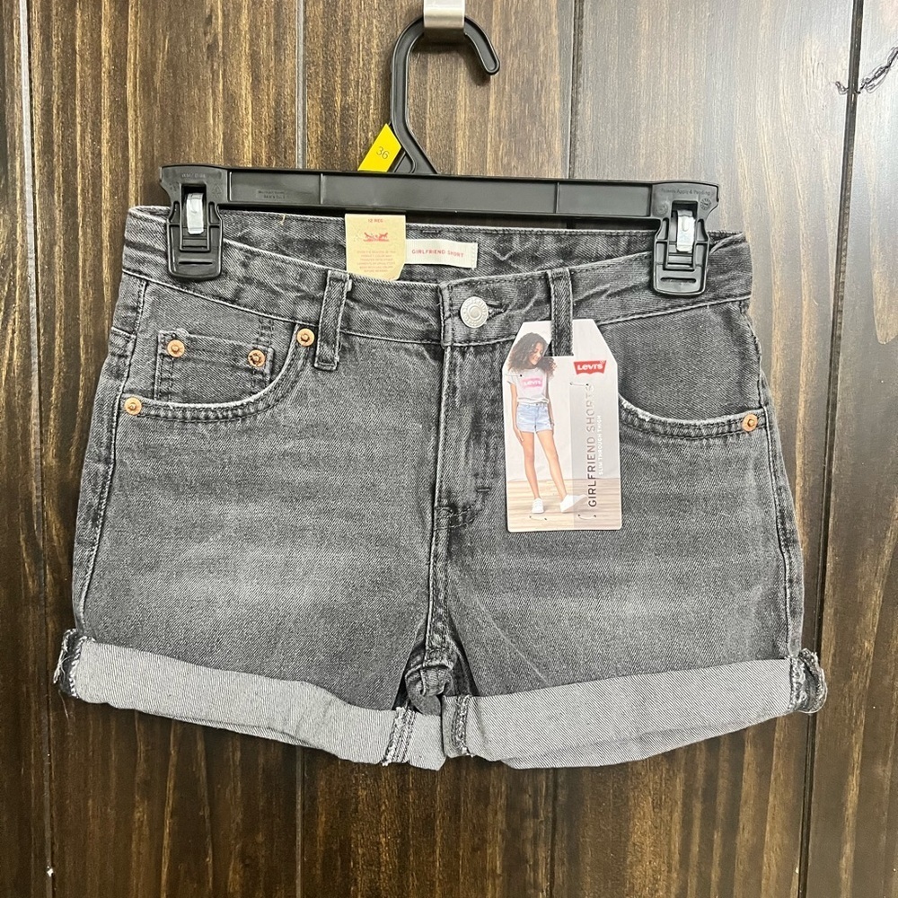 Levi’s (Girls 12) Girlfriend Shorty Shorts with adjustable waistband-NWT - Picture 2 of 7